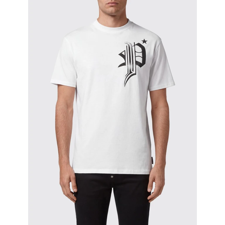 Cotton T-Shirt with Graphic Print and Rear Logo (FABCMTK5712PJY002N01)