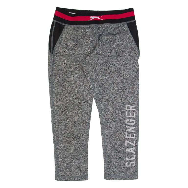 SLAZENGER 3/4 Length Womens Leggings Grey Skinny M W26 L21