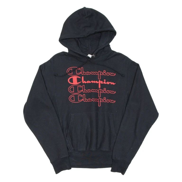 CHAMPION REVERSE WEAVE Mens Black Hoodie S
