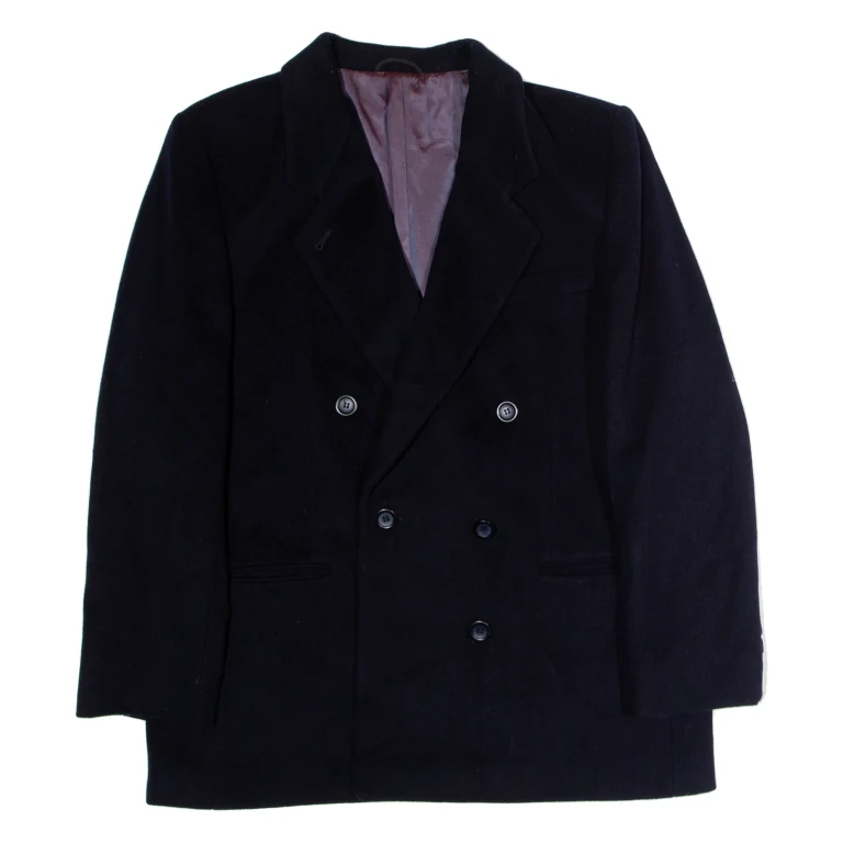 DEL MOD Mens Blazer Jacket Black Wool L