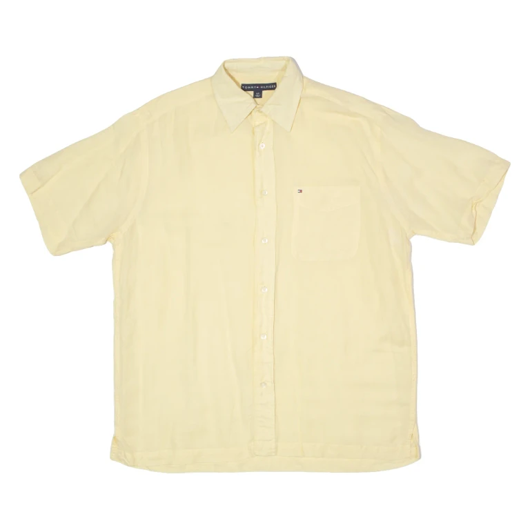 TOMMY HILFIGER Mens Plain Shirt Yellow S