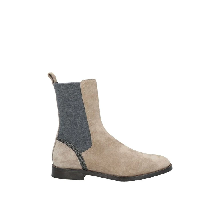 Brunello Cucinelli Beige Leather Chelsea Boots - Women
