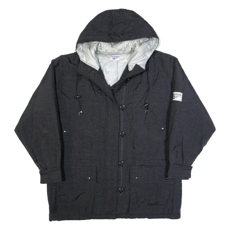 REEBOK Womens Jacket Black Hooded L