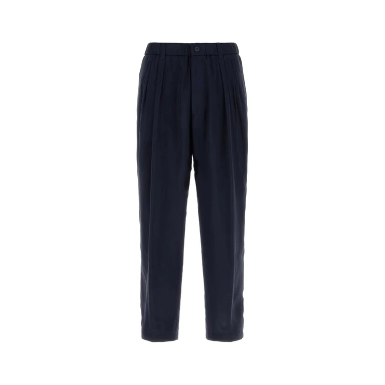 Giorgio Armani Navy Blue Twill Pant Exterior: Viscosa Pantaloni - Men