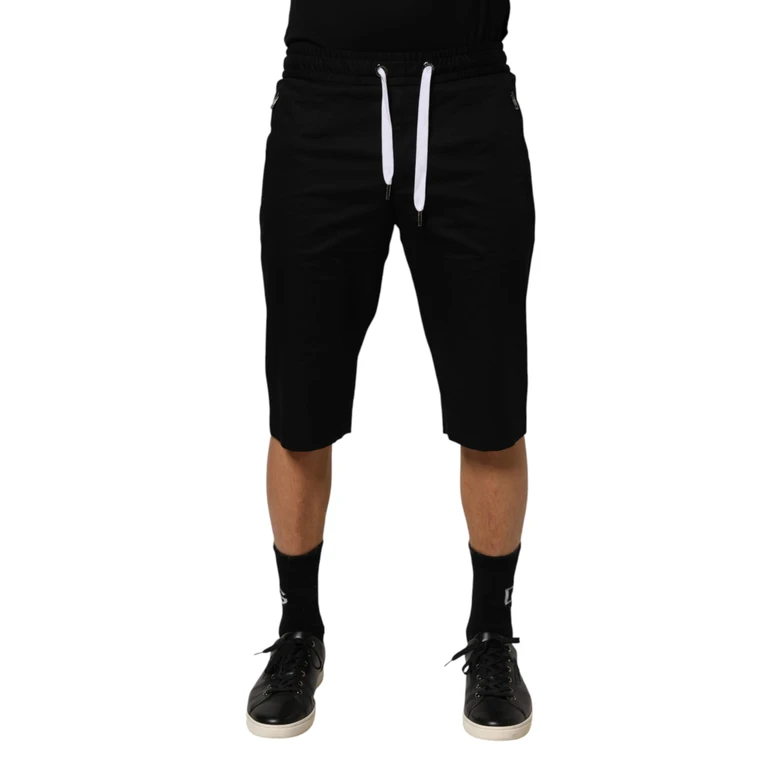 Dolce & Gabbana Black Cotton Stretch Men Bermuda Shorts Co+03 - Men
