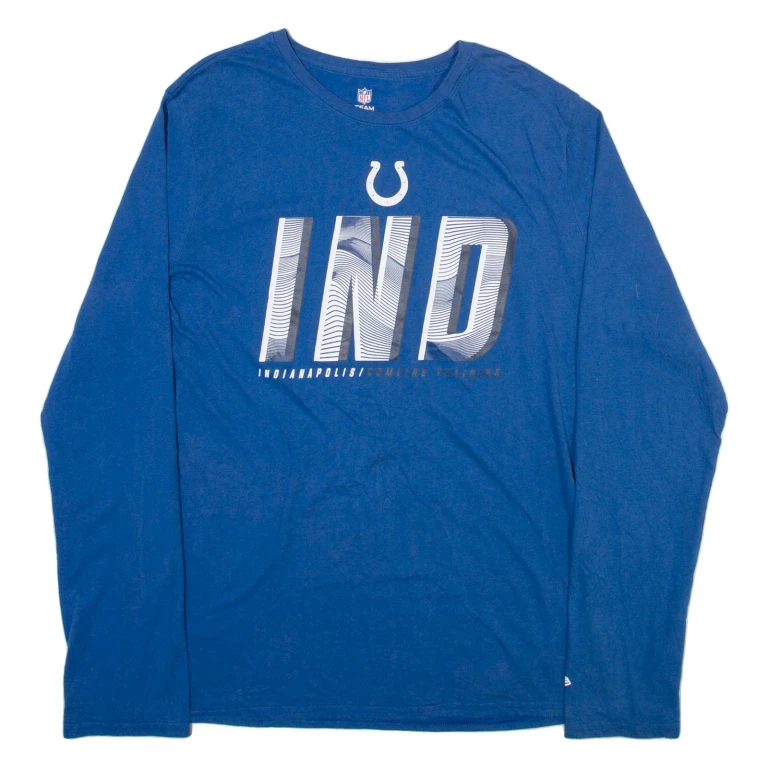 NFL Indianapolis Colts Mens T-Shirt Blue Long Sleeve USA XL