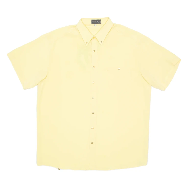 EMILIO STYLE Mens Plain Shirt Yellow XL