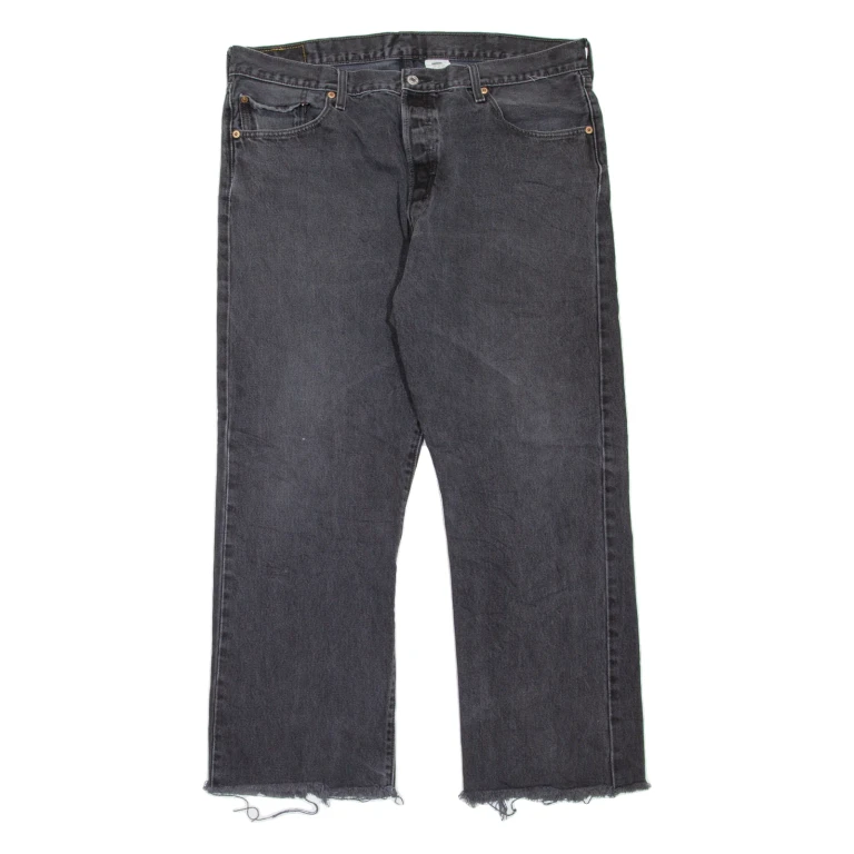 LEVI'S 501 Jeans Mens Grey Regular Straight W37 L27