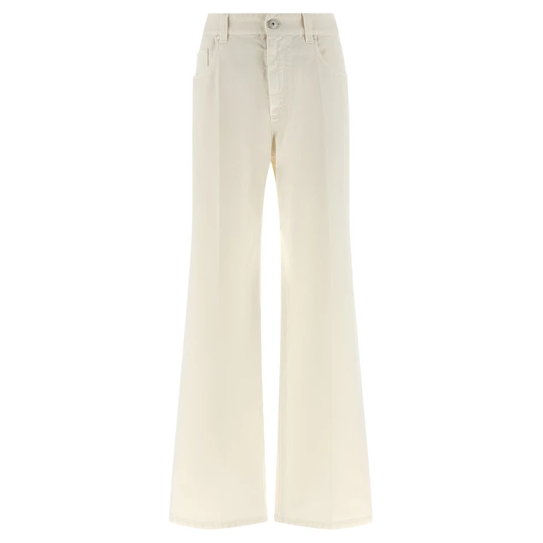 Brunello Cucinelli White Cotton Relaxed Fit Jeans Clothing - Women