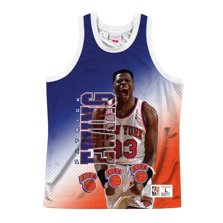 Men's NBA Behind The Back Tank New York Knicks Patrick Ewing