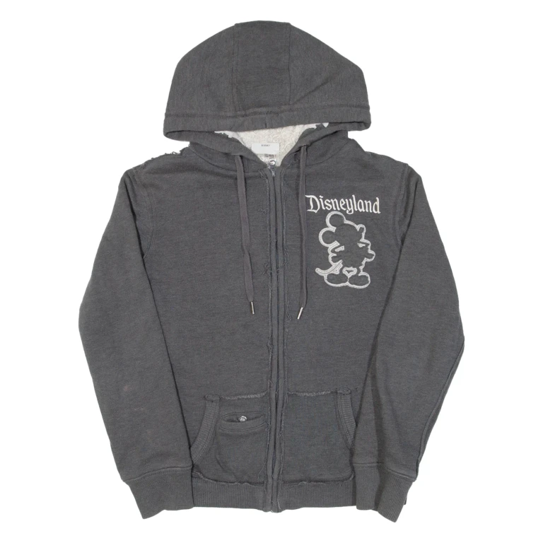 DISNEY Mickey Mouse Womens Grey Hoodie Full Zip S