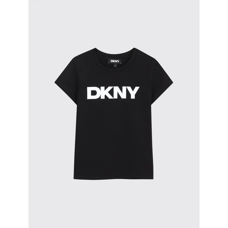 Boy's T-Shirt in Cotton and Elastane with a Contrast Logo Print (D6261709B)