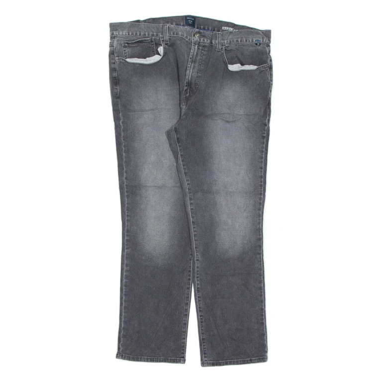 NAUTICA Mens Jeans Black Slim Straight Charcoal Wash W38 L30