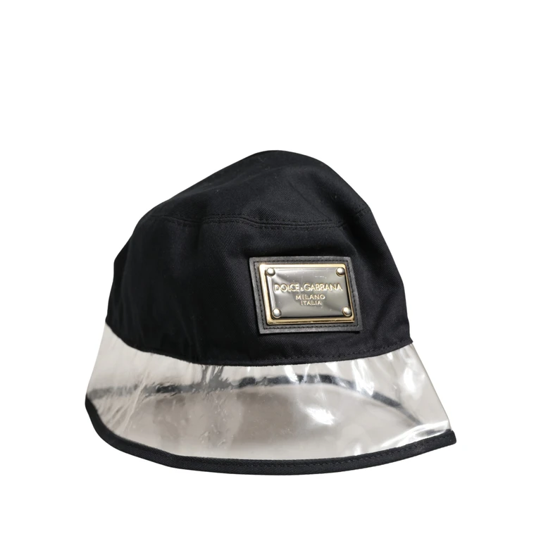 Dolce & Gabbana Black Cotton Plastic Fisherman Bucket Capello Hat Polyurethane - Men