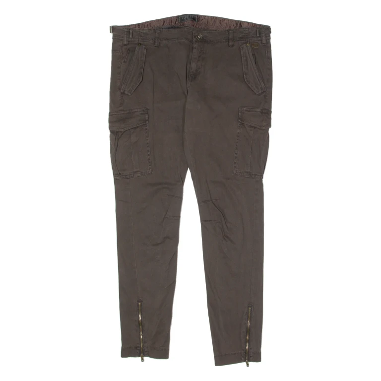 GUESS Cargo Womens Trousers Brown Relaxed Tapered W36 L29