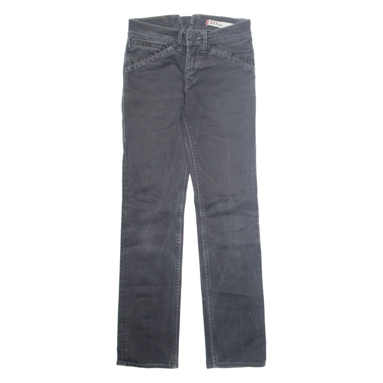 LEVI'S 511 Jeans Mens Grey Slim Straight 90s Stone Wash W26 L31