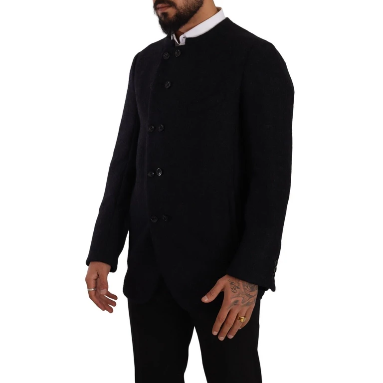 Dolce & Gabbana Gray Alpaca Button Down Men Coat Jacket Clothing - Men