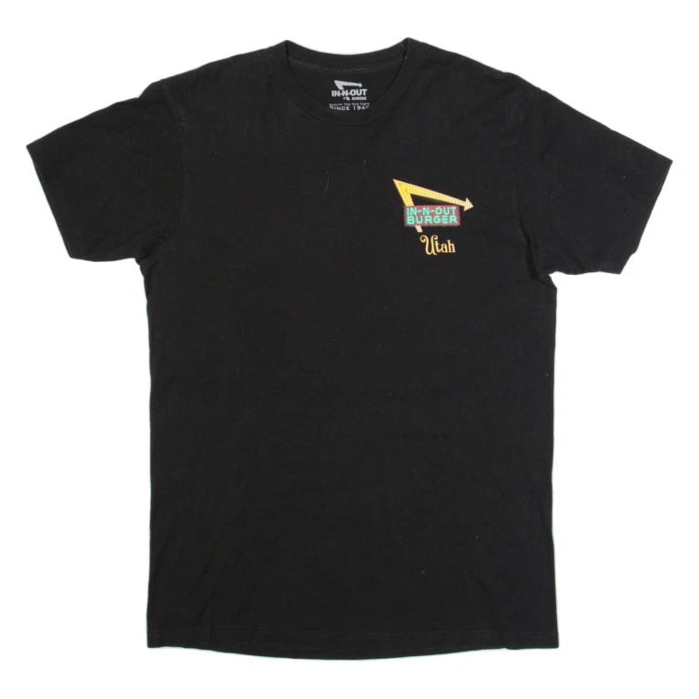 IN-N-OUT BURGER Utah Mens T-Shirt Black USA M