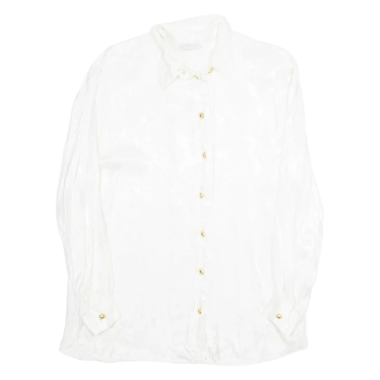 ALIELLE Womens Blouse White Long Sleeve Viscose L