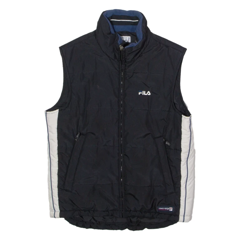 FILA Mens Puffer Gilet Black XS