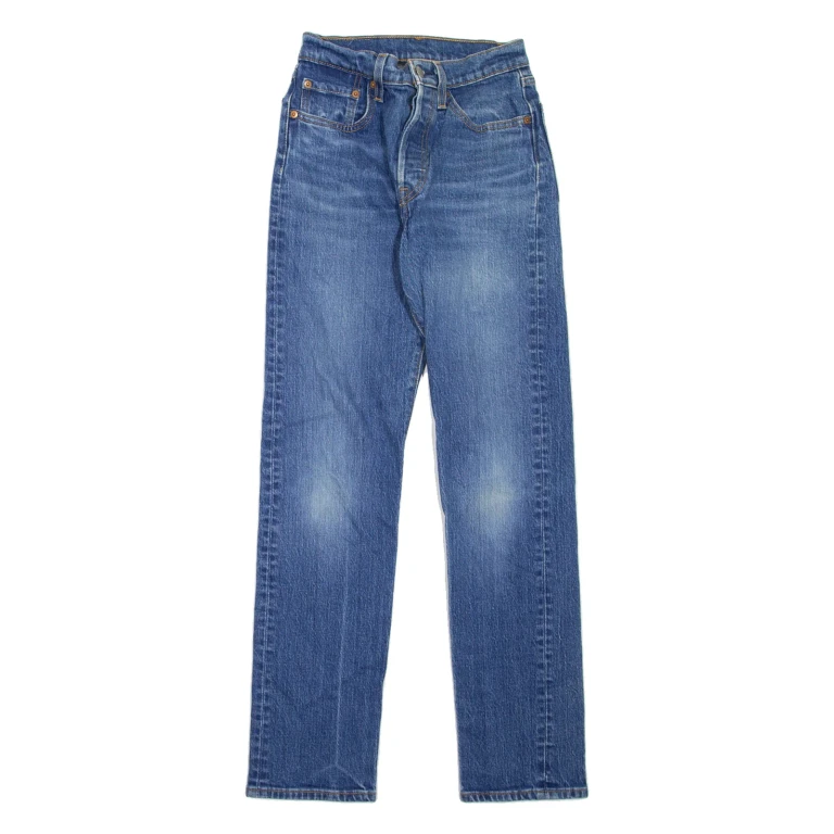 LEVI'S 501 Jeans Womens Blue Regular Straight Stone Wash W24 L30