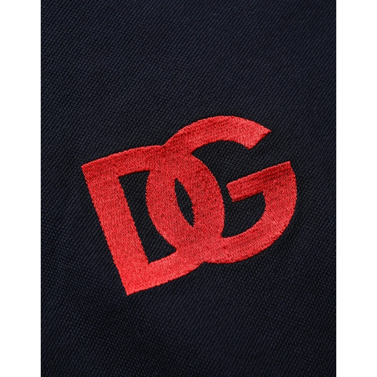 Dolce & Gabbana Black Dg Logo Print Short Sleeve Polo T-Shirt White Cotton - Men