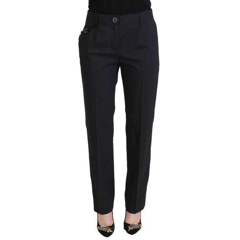 Dolce & Gabbana Grey Women Formal Tapered Pants Gray Wool Elastane - Women
