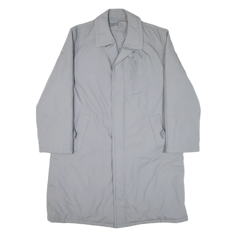 LOUISODER Mens Overcoat Coat Grey L
