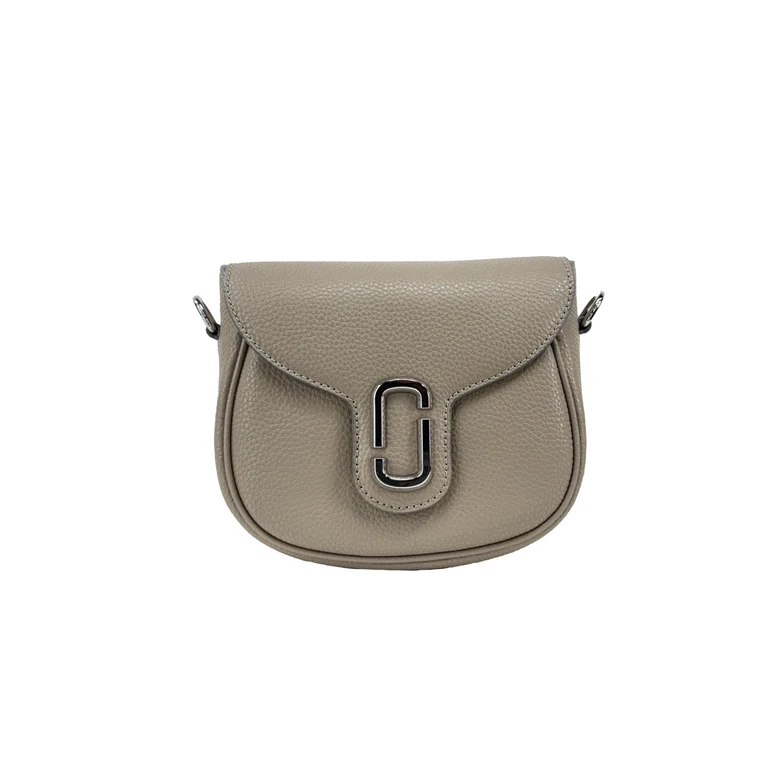 Marc Jacobs Leather Saddle Crossbody Bag Silver - Women