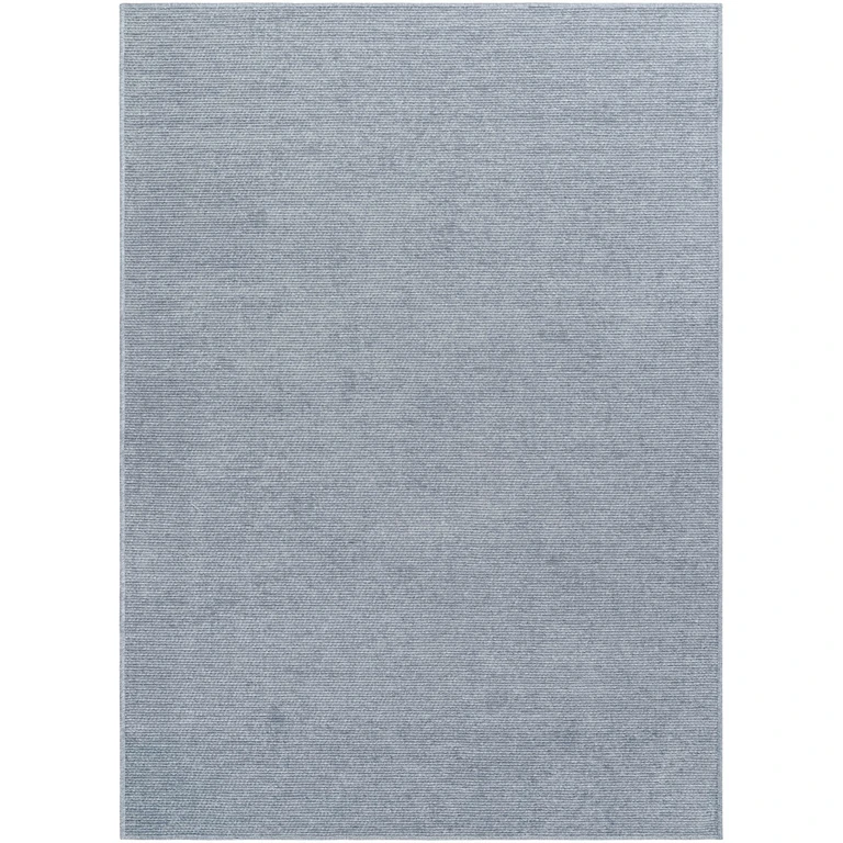 Isako Blue & Gray Solid Washable Area Rug - Clearance