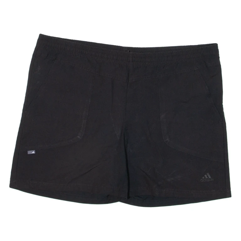 ADIDAS Womens Casual Shorts Black Relaxed UK 12 W36