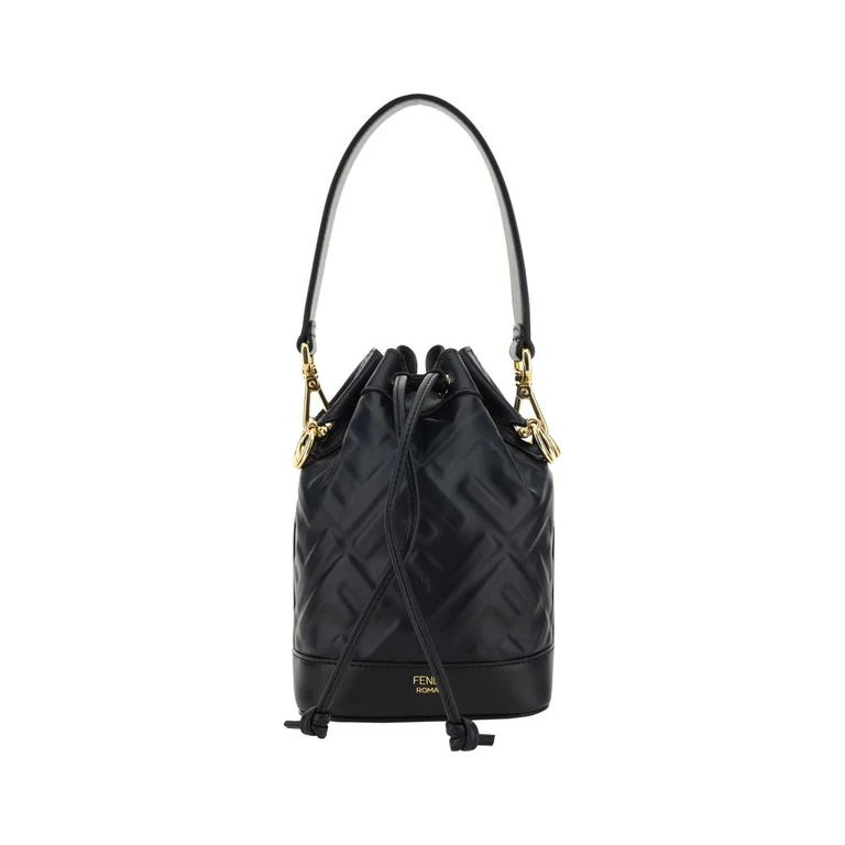 Fendi Black Calf Leather Bos Taurus Backet Bag - Women