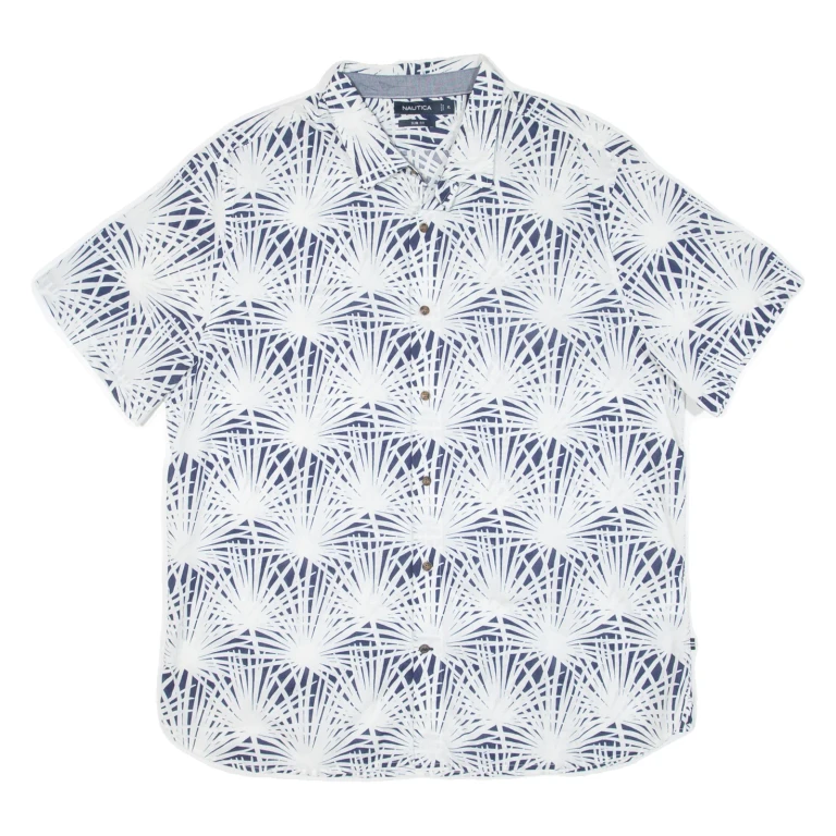 NAUTICA Slim Fit Mens Shirt White Floral XL