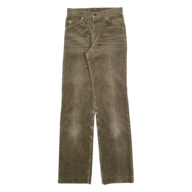 LEVI'S Womens Corduroy Trousers Brown Slim Straight 90s W24 L30