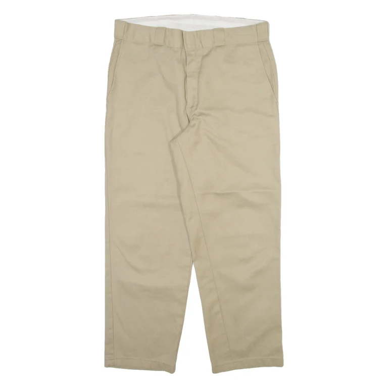 DICKIES Mens Trousers Beige Regular Straight W34 L27