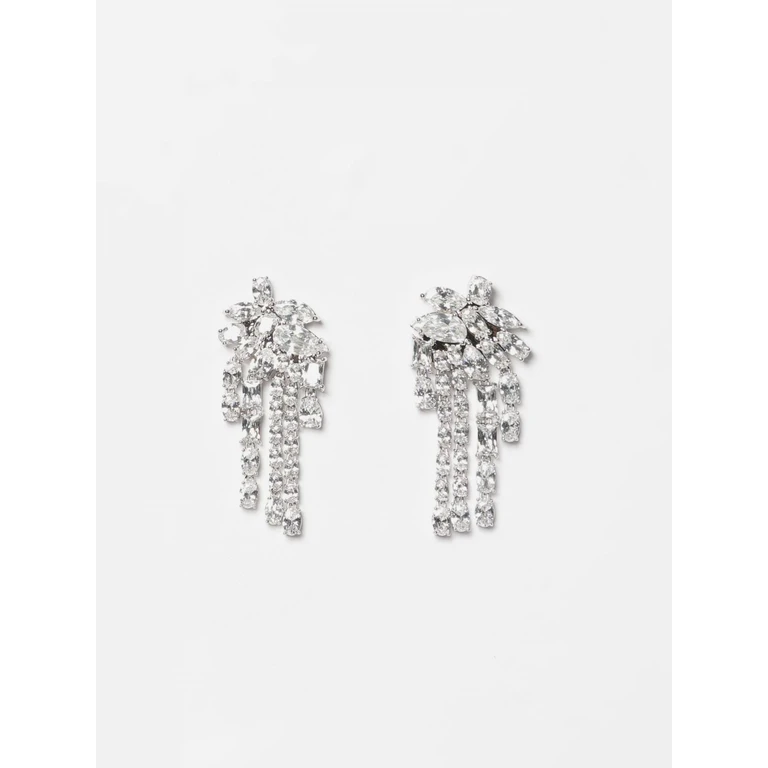 Set of Two Drop Earrings in Brass with Zircons (PF26625ESLSL)