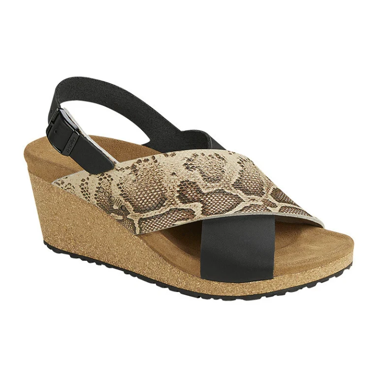 Samira Leather Black/Snake Beige