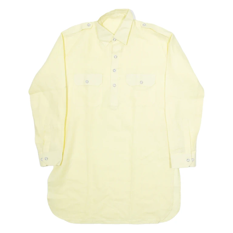 Womens Plain Shirt Yellow Long Sleeve M