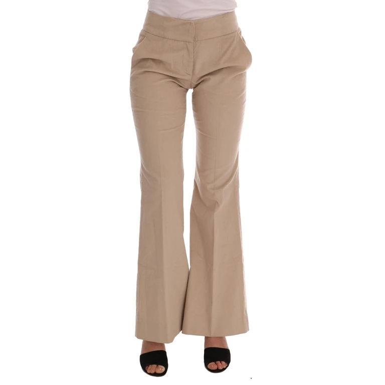 Ermanno Scervino Beige Cotton Bootcut Pants - Women