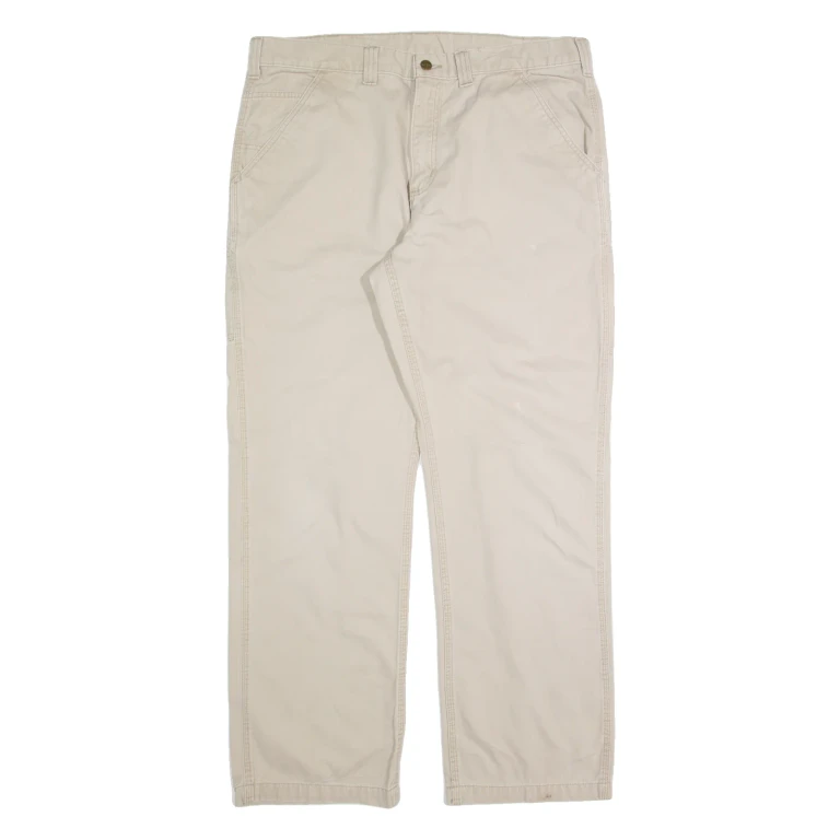 CARHARTT Workwear Mens Trousers Beige Relaxed Straight W38 L32