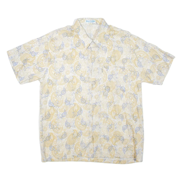 BLUE COLLAR COLLECTION Mens Shirt Yellow Paisley XL