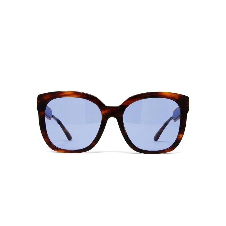 Women's Square Sunglasses Havana Blue Lens
