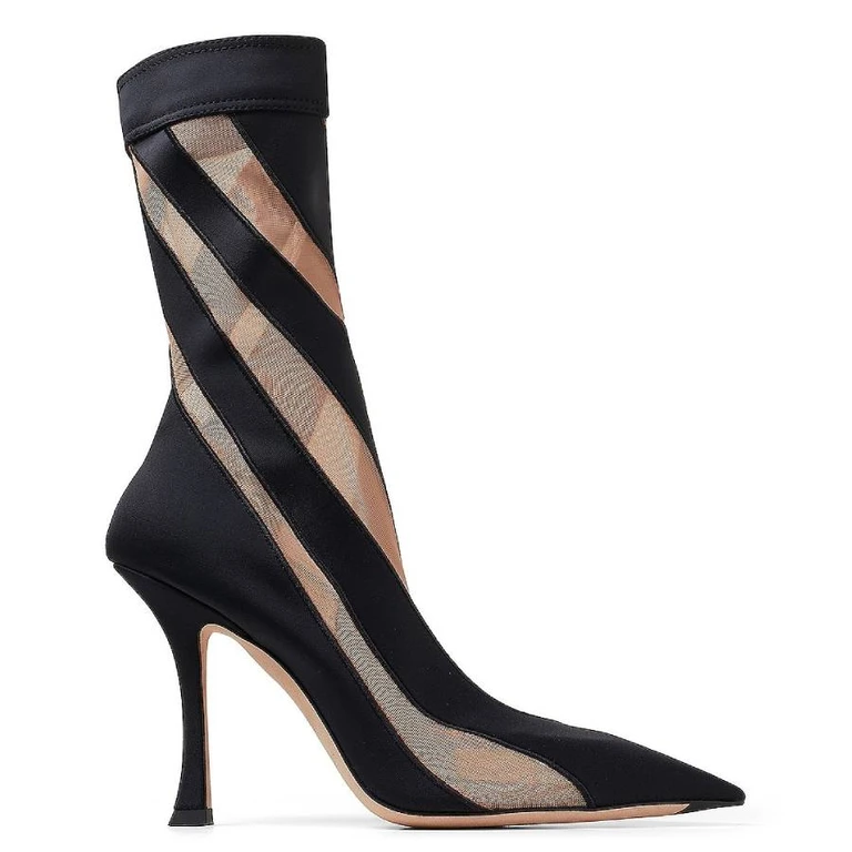 X Mugler Spiral Sock Ankle Boots