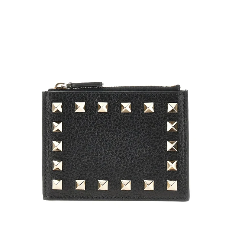Porte-monnaie VALENTINO GARAVANI Rockstud en cuir grainé