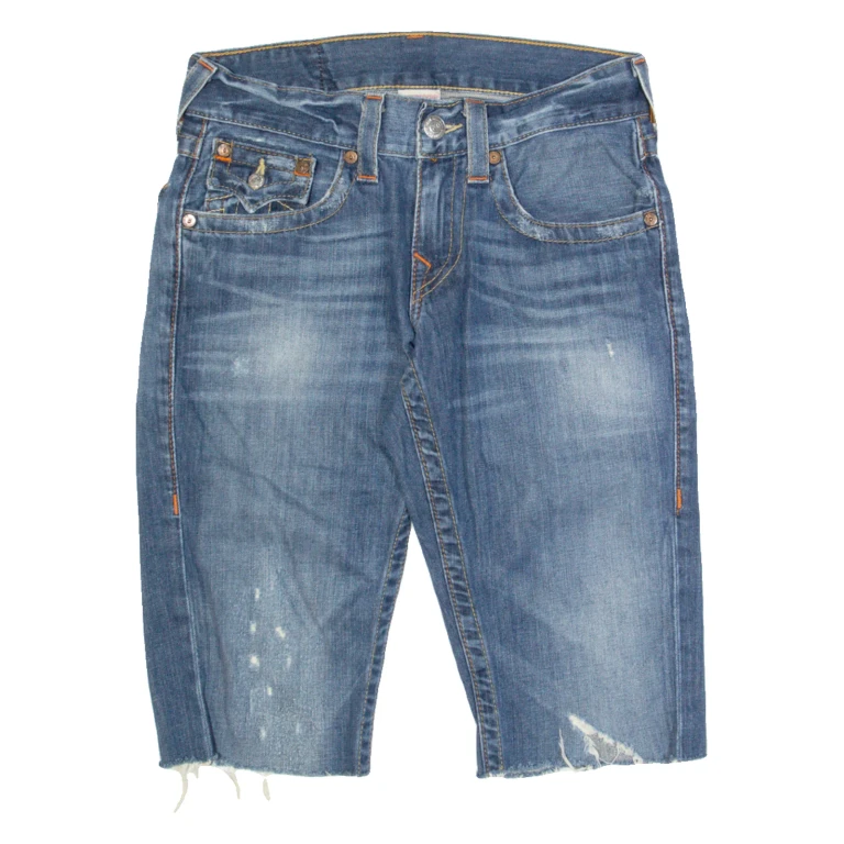 TRUE RELIGION Womens Jorts Shorts Blue Slim S W28