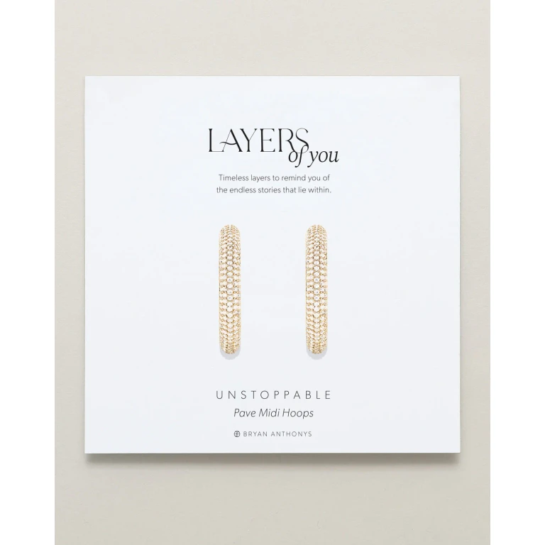 Unstoppable Pave Midi Hoop Earrings
