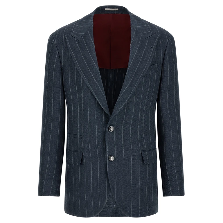 Brunello Cucinelli Blue Hemp Blazer Clothing - Men