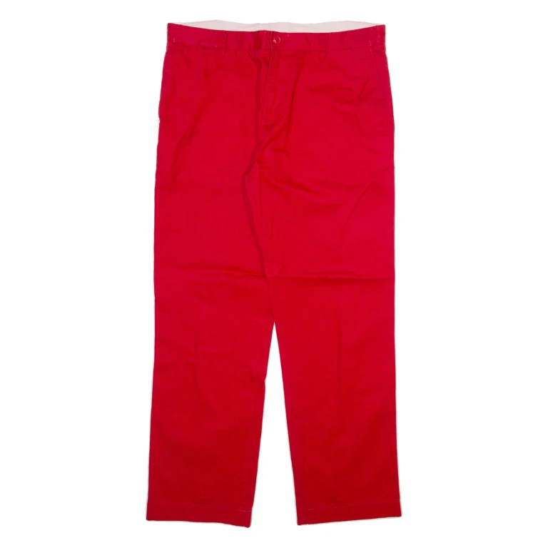 LACOSTE Mens Trousers Red Regular Straight W32 L28
