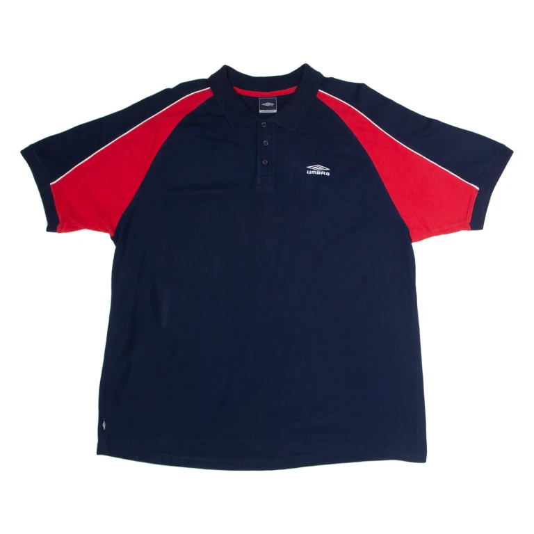 UMBRO Mens Polo Shirt Blue Colourblock 2XL