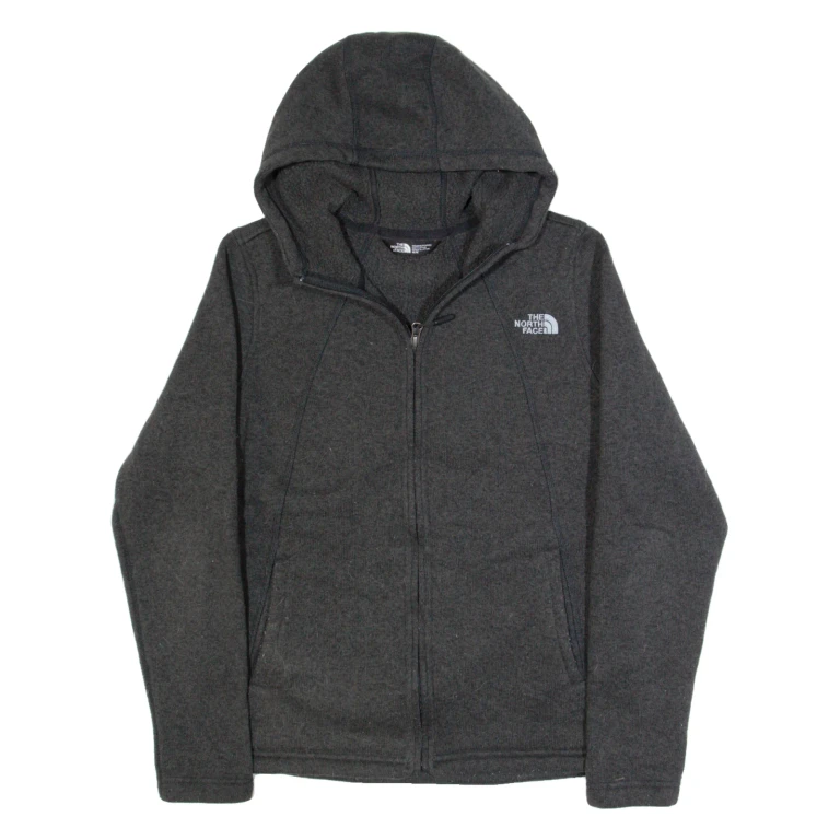 THE NORTH FACE Womens Fleece Jacket Grey Hooded M